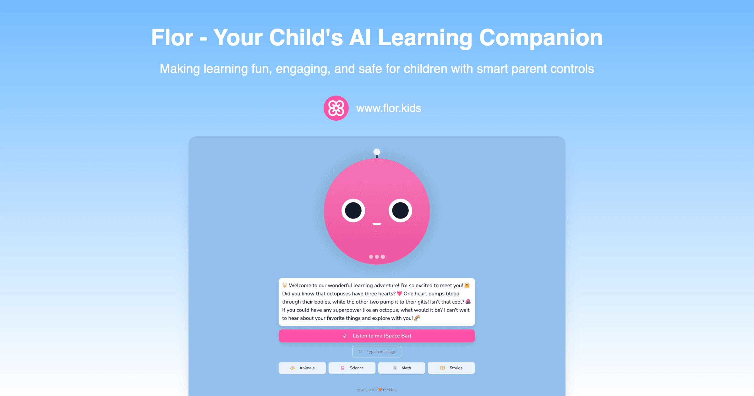 Screenshot of Flor website